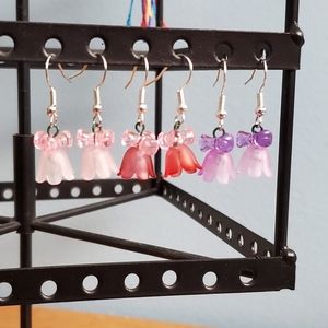 New- 3 Sets Spring Flowers, Pierced Earrings